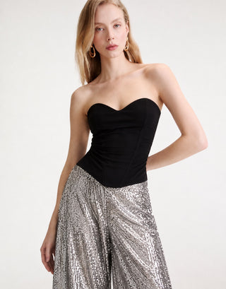 Sequin Wide-Leg Pant
