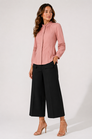 Dusty Rose Pleated Blouse