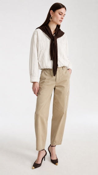 Scarf-Collar Cropped Jacket