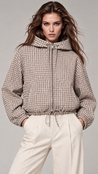 HOUNDSTOOTH CHECK OVERSIZED JACKET