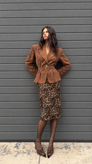 Jacquard Pencil Midi Skirt