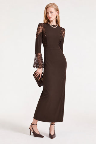 Long-Sleeve Column Dress