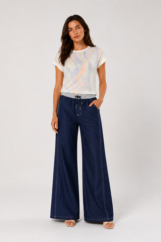 Multi Watercolour Cap Sleeve Top