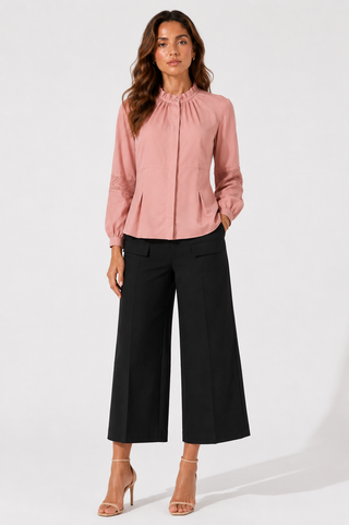 Dusty Rose Pleated Blouse