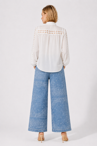 white lace trim blouse