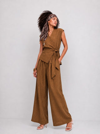 TANK-AND-PANT CO-ORD SET IN SILK BLEND