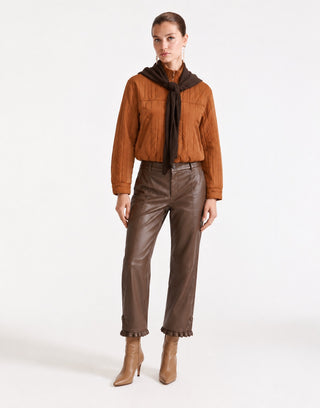 Faux Leather Barrel Pant