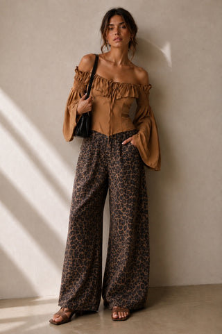 Animal Print Wide Leg Pant