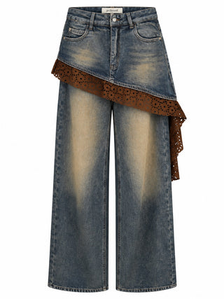 Layered Ruffle-Hip Jean