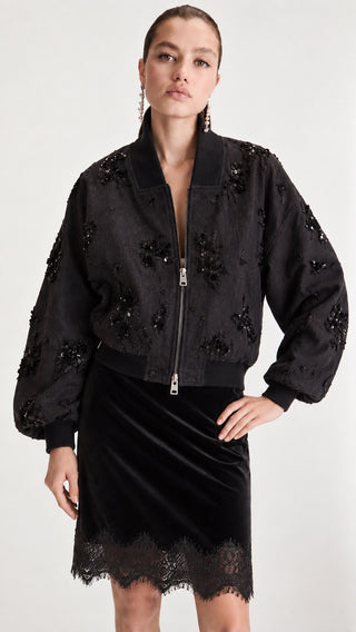 Lace-Hem Midi Skirt