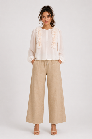 Off-White Floral Detail Blouse
