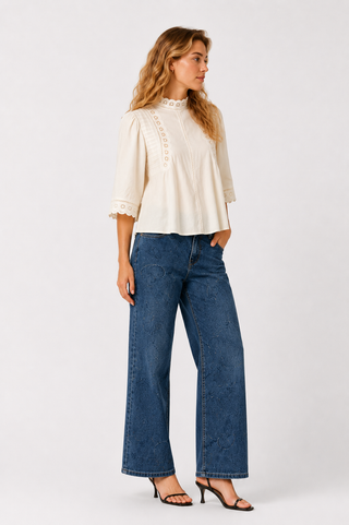 Ivory Lace Detail Blouse
