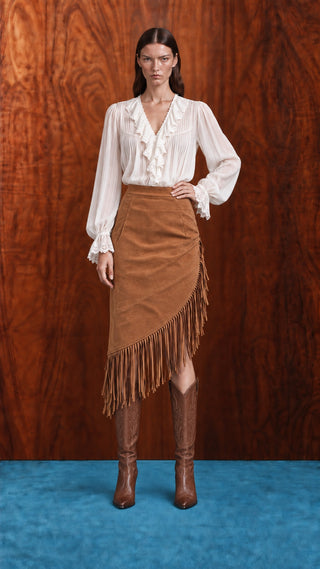 Fringe Wrap Skirt