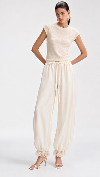 Ruffle-Cuff Pull-On Pant
