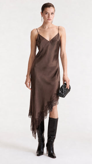 Asymmetric Satin Dress