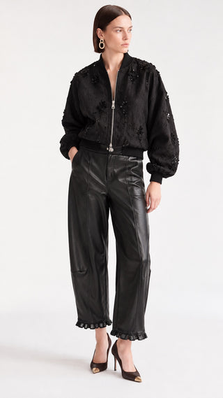 Faux Leather Barrel Pant
