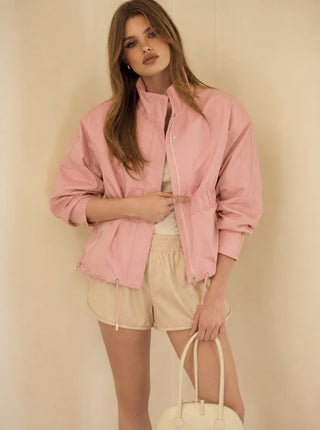 Pink Structured Rayon Jacket