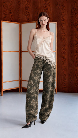 Lace-Edged Satin Cami