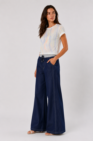 Multi Watercolour Cap Sleeve Top