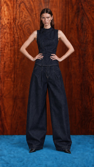 Sleeveless Wide-Leg Set