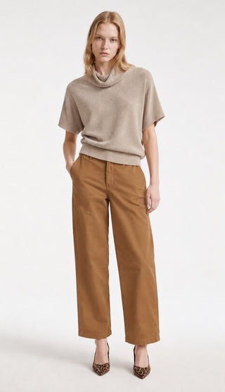 Mock-Neck Knit Top