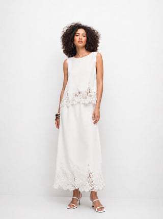 LACE-TRIM CO-ORD SET IN LYOCELL & LACE