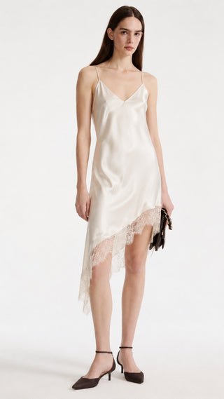 Asymmetric Satin Dress