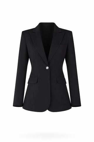 Black Single-Button Tailored Blazer Set