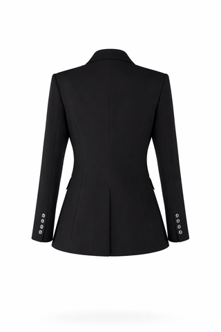 Black Single-Button Tailored Blazer Set