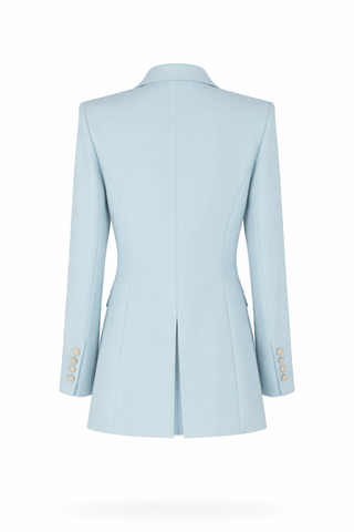 Blue Double-Breasted Blazer Set