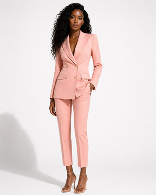 Pink Double-Breasted Blazer Set