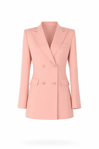 Pink Double-Breasted Blazer Set