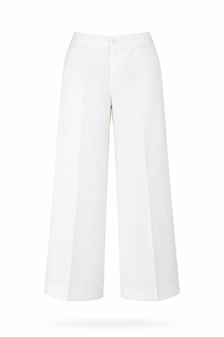 White Button-Front Tencel Linen Set