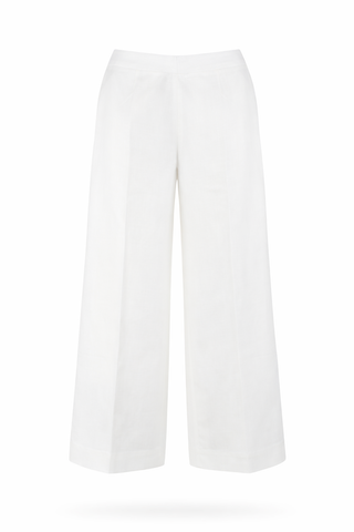 White Button-Front Tencel Linen Set