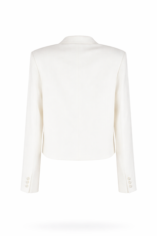 White Button-Front Tencel Linen Set