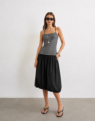 PLEATED MAXI SKIRT IN CREPE