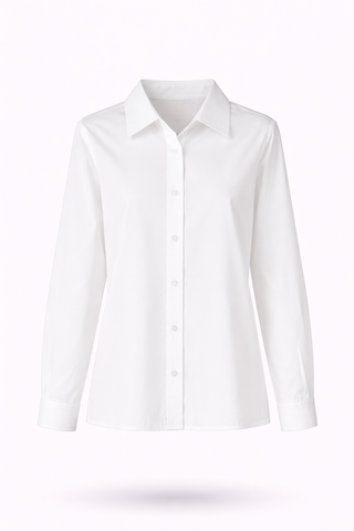 White Classic Cotton Blend Shirt