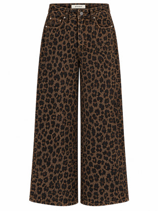 Leopard Print Wide-Leg Jean