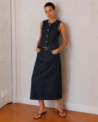 DENIM CO-ORD SET IN CREPE