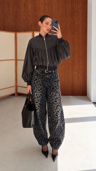 Speckled Wide-Leg Jean