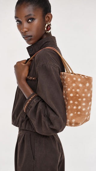 Studded Suede-Touch Tote