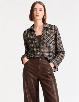 Plaid Pocket Blouse