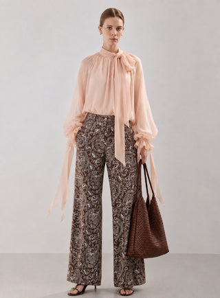 CHIFFON RUFFLE BLOUSE IN CREPE