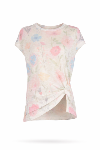 Multi Twist-Front Printed Top