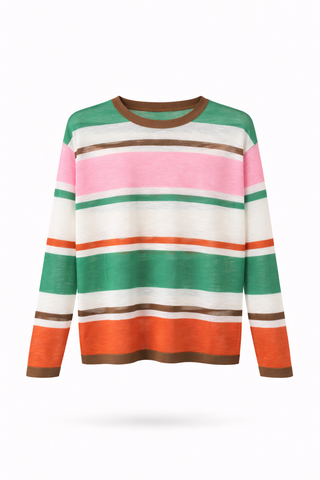 Multi Striped Colour Block Knit Top