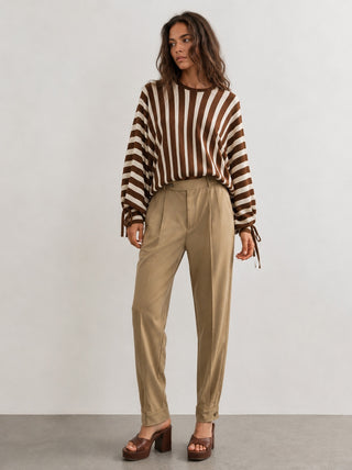 PLEATED WIDE-LEG PANTS IN CREPE