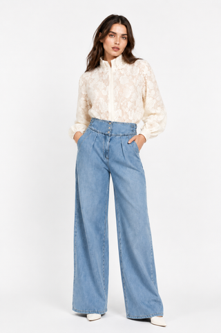 Blue Straight-Leg Denim Trousers