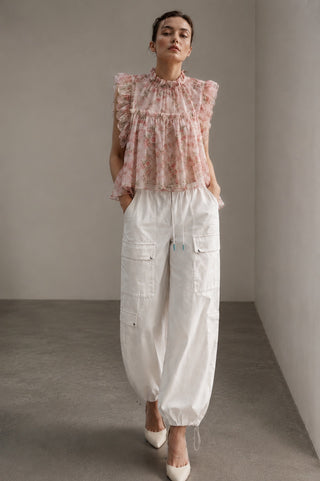 WIDE-LEG LINEN PANTS IN COTTON