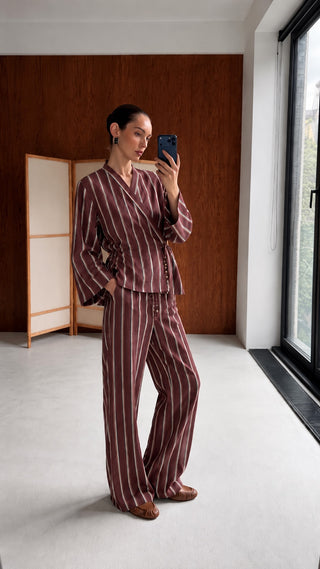 Striped Shirt & Trouser Set