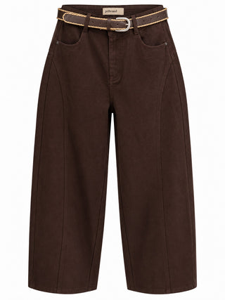 Belted Straight-Leg Pant